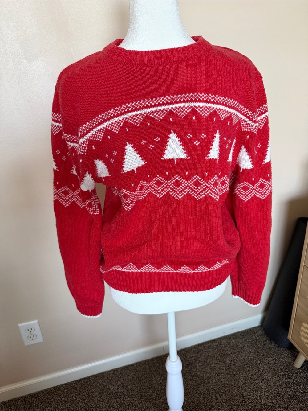 Cat & Jack Red and White Holiday Fair Isle Sweater